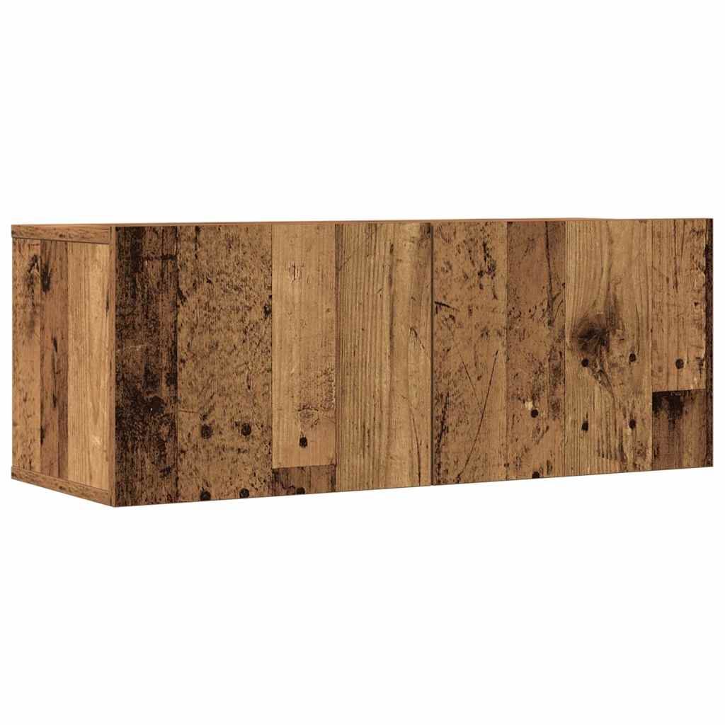 5 Piece TV Cabinet Set Wall-mounted Old Wood