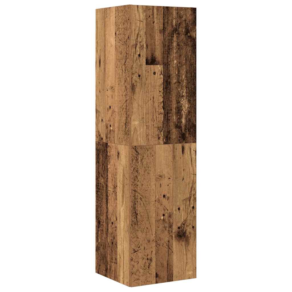 4 Piece TV Cabinet Set Wall-mounted Old Wood Engineered Wood