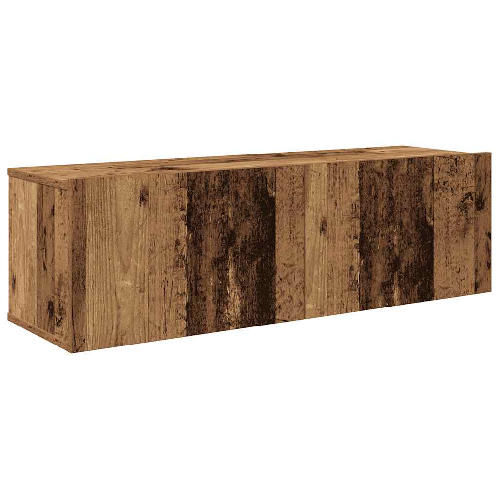 4 Piece TV Cabinet Set Wall-mounted Old Wood Engineered Wood