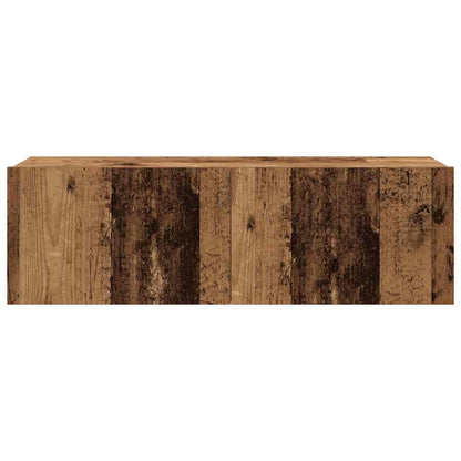 4 Piece TV Cabinet Set Wall-mounted Old Wood Engineered Wood