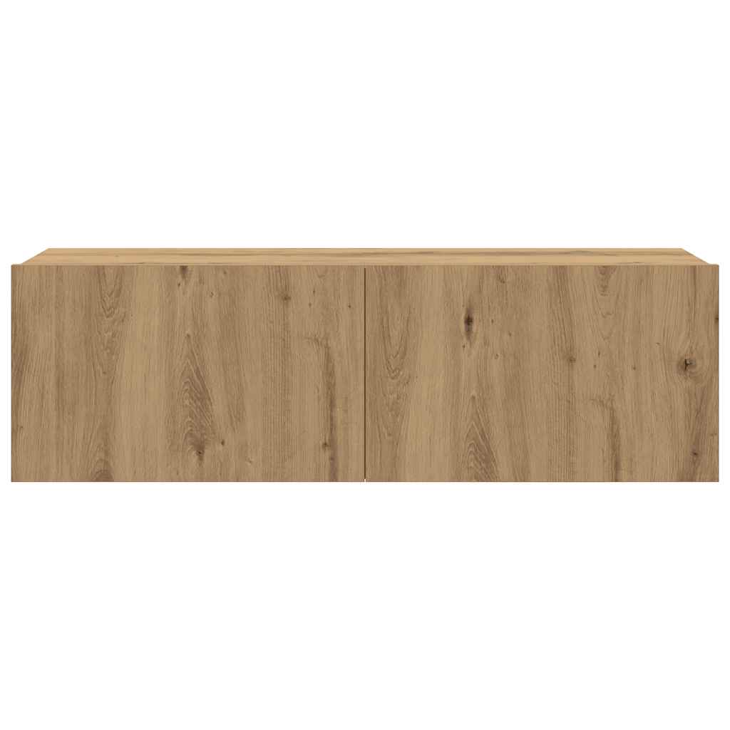 4 Piece TV Cabinet Set Wall-mounted Artisan Oak Engineered Wood