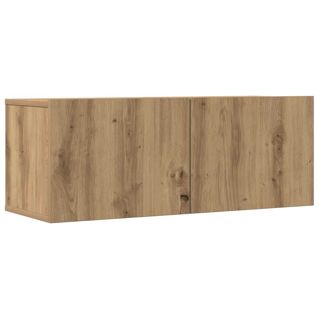 4 Piece TV Cabinet Set Wall-mounted Artisan Oak Engineered Wood