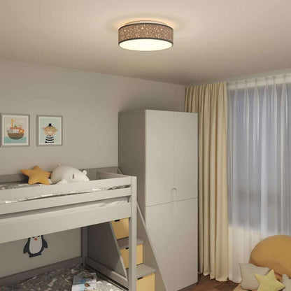 Ceiling Lamp with Spotlights Black 38 x 38 x 13.5 cm Fabric