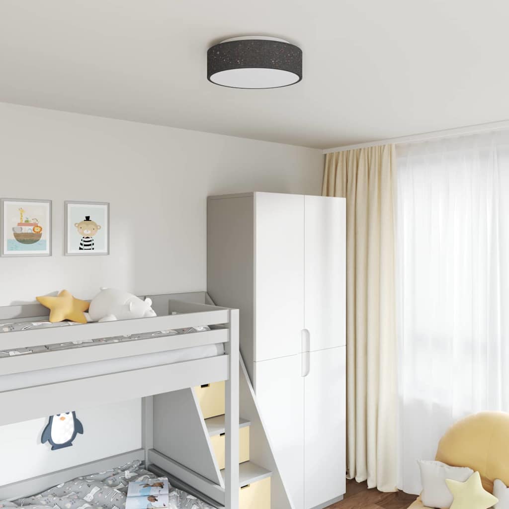 Ceiling Lamp with Spotlights Black 38 x 38 x 13.5 cm Fabric