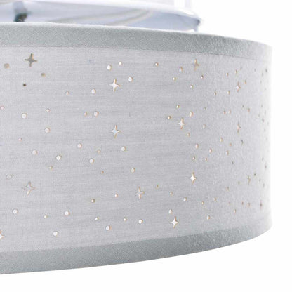 Ceiling Lamp with Spotlights Grey 38 x 38 x 13.5 cm Fabric