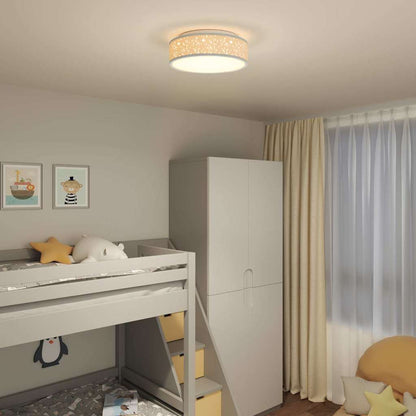 Ceiling Lamp with Spotlights Grey 38 x 38 x 13.5 cm Fabric