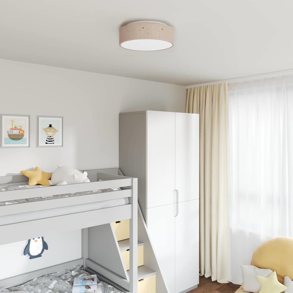 Ceiling Lamp with Spotlights Taupe 38 x 38 x 13.5 cm Fabric