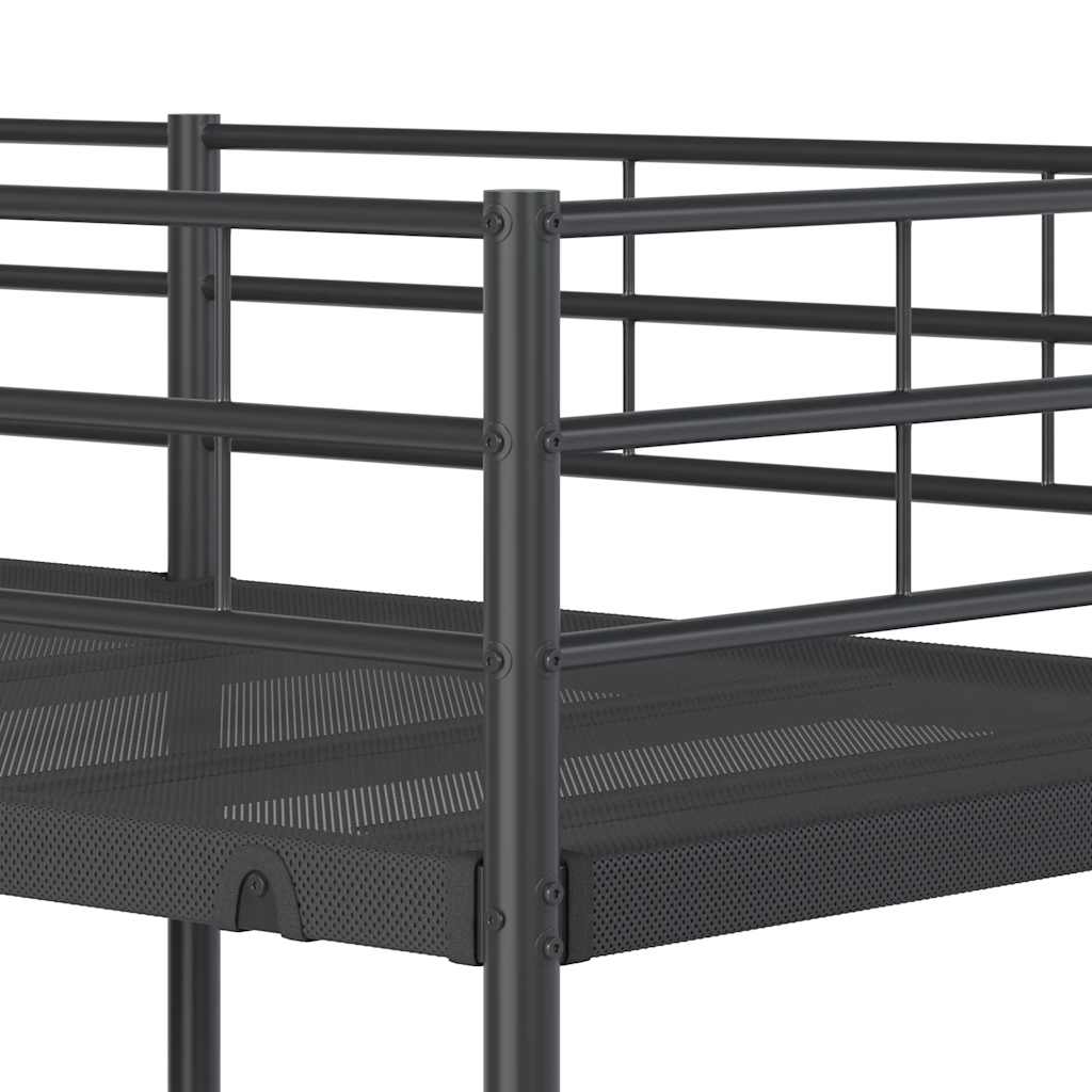 Bunk Bed without Mattress Black 75x190 cm Small Single Steel