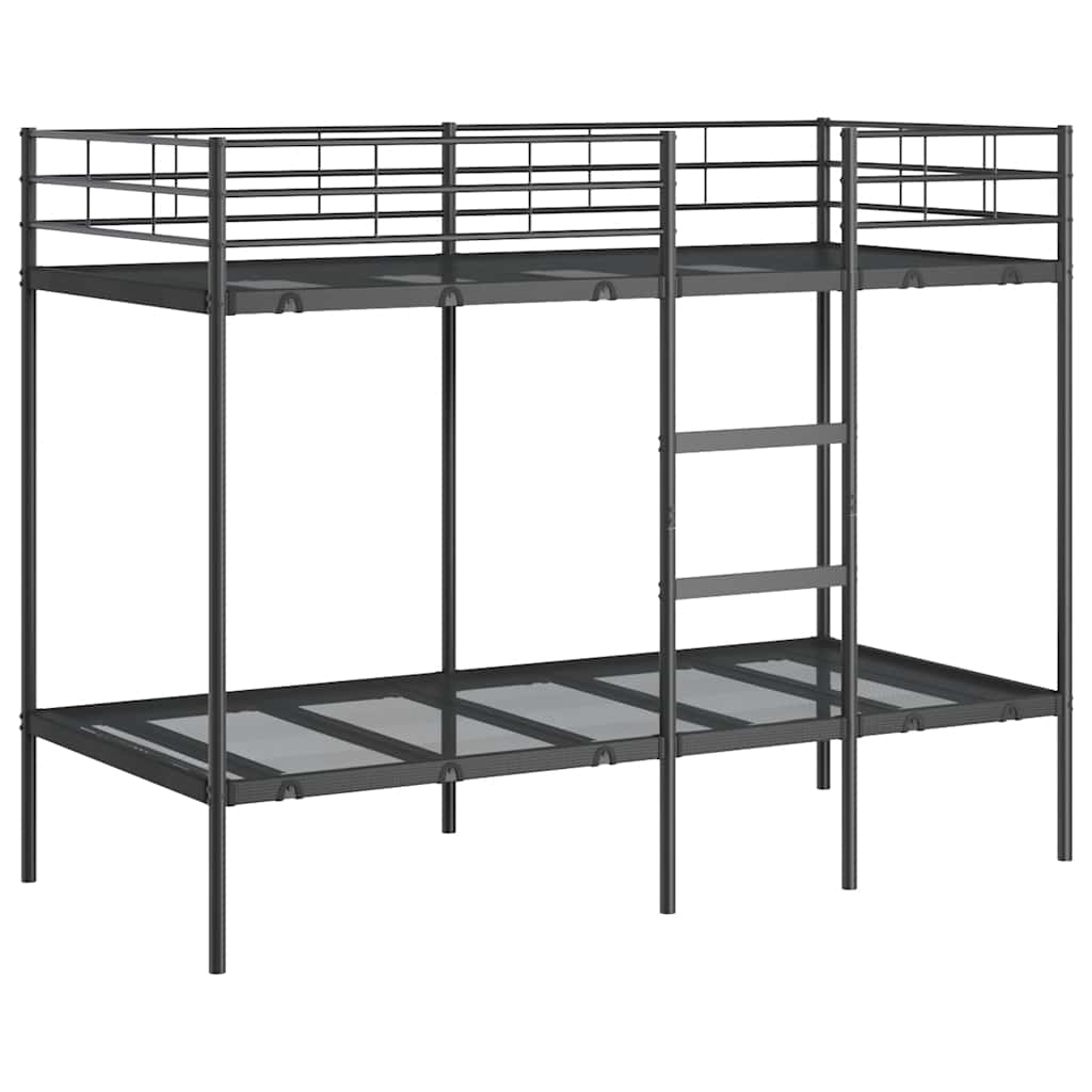 Bunk Bed without Mattress Black 100x190 cm Steel