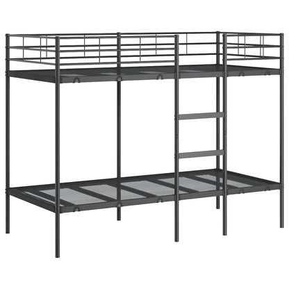 Bunk Bed without Mattress Black 100x190 cm Steel