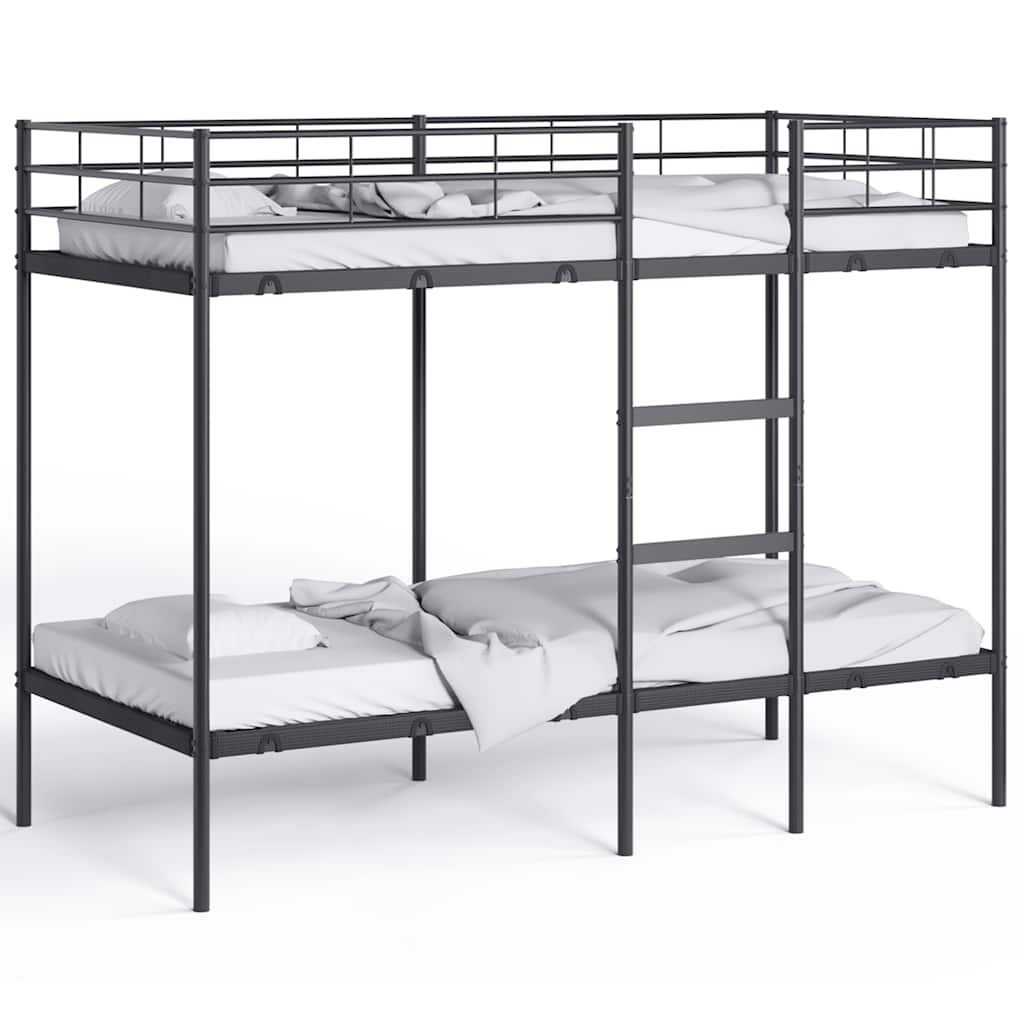 Bunk Bed without Mattress Black 100x190 cm Steel