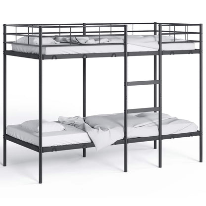 Bunk Bed without Mattress Black 100x190 cm Steel