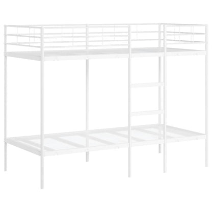 Bunk Bed without Mattress White 90x190 cm Single Steel