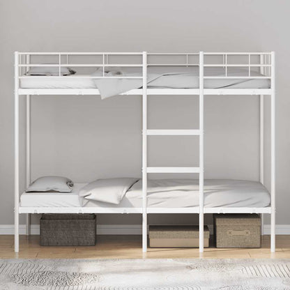 Bunk Bed without Mattress White 90x190 cm Single Steel