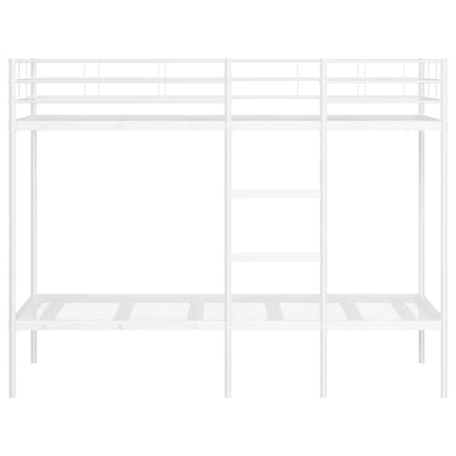 Bunk Bed without Mattress White 90x190 cm Single Steel