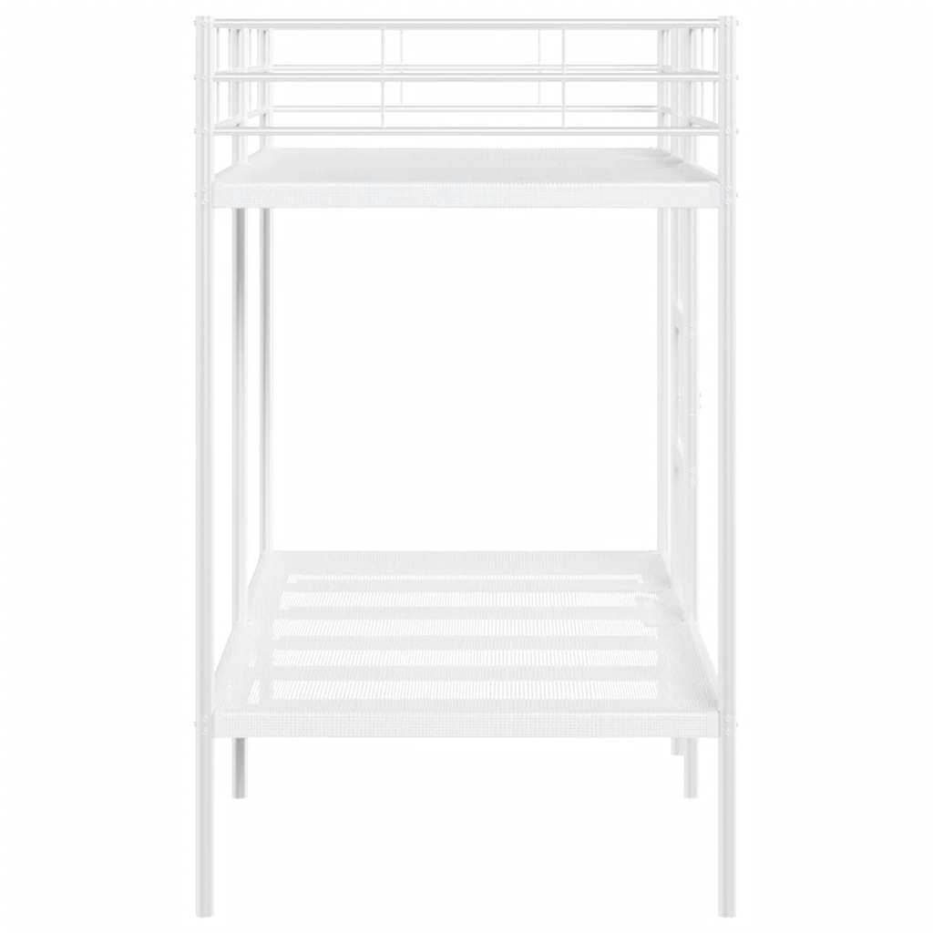 Bunk Bed without Mattress White 90x190 cm Single Steel