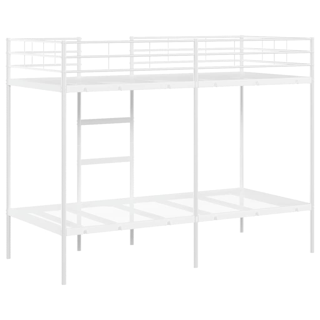 Bunk Bed without Mattress White 90x190 cm Single Steel