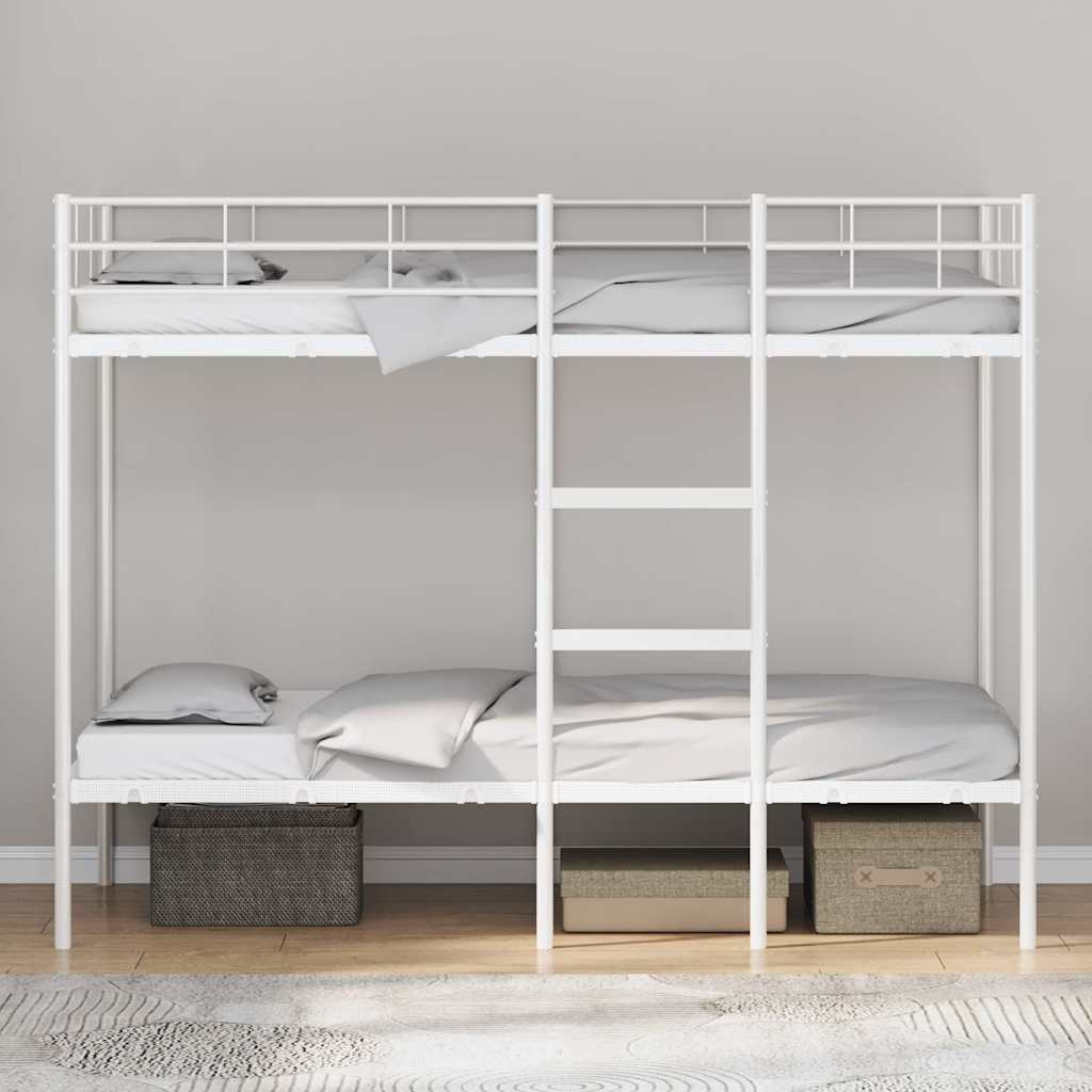 Bunk Bed without Mattress White 90x200 cm Steel