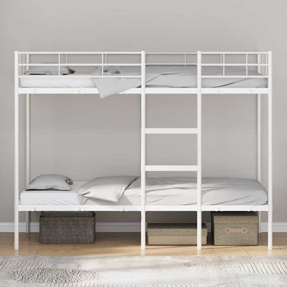 Bunk Bed without Mattress White 90x200 cm Steel
