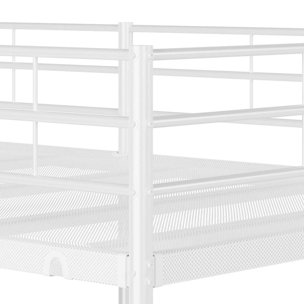 Bunk Bed without Mattress White 100x190 cm Steel