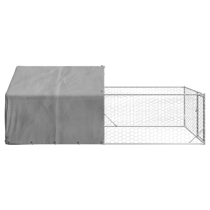 Outdoor Dog Kennel with Run 5x2x1,5 m Galvanised Steel