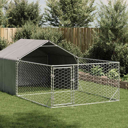 Outdoor Dog Kennel with Run 5x2x1,5 m Galvanised Steel