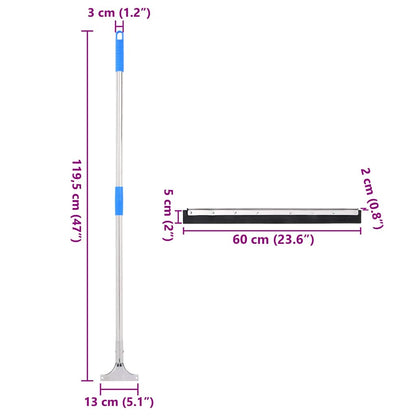 Floor Squeegee 60 x 122.5 cm Steel and Rubber