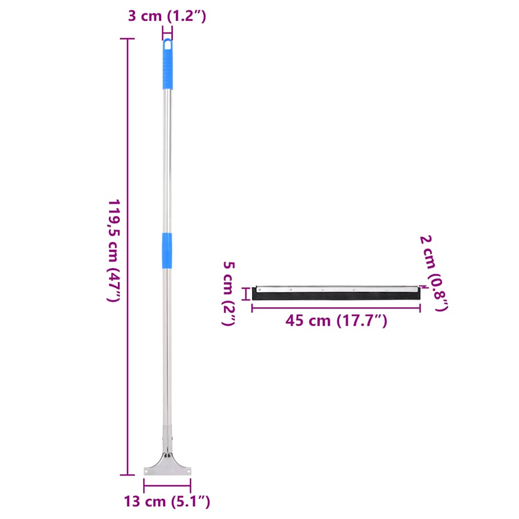 Floor Squeegees 5 pcs 45x122,5 cm Steel and Rubber