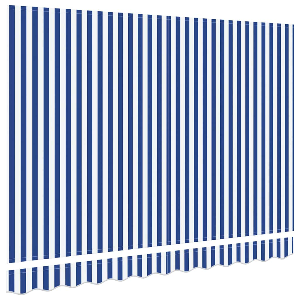 Awning Replacement Fabric Blue and White 330 x 195 cm Polyester