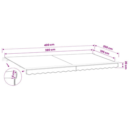 Awning Canopy Replacement for 4x2 m Anthracite Polyester