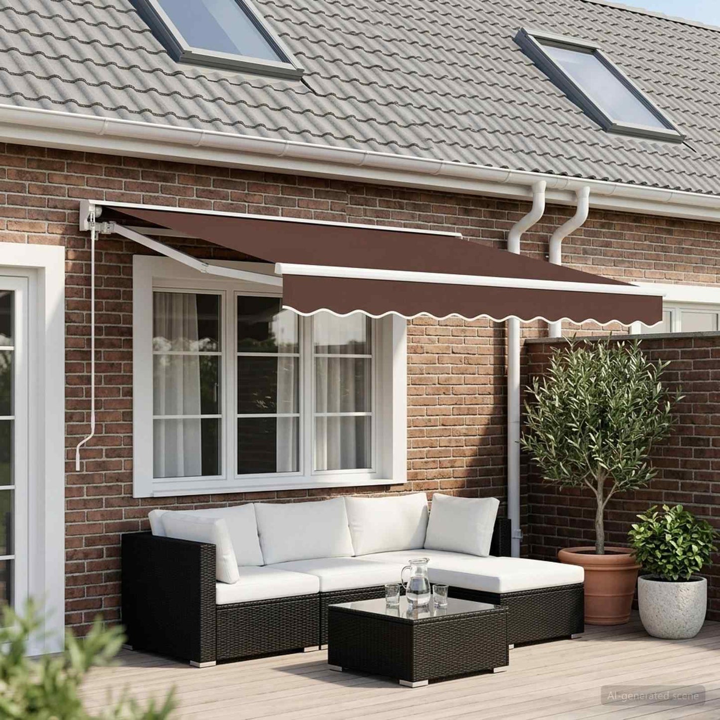 Awning Canopy Replacement for 2.5x2 m Brown Polyester