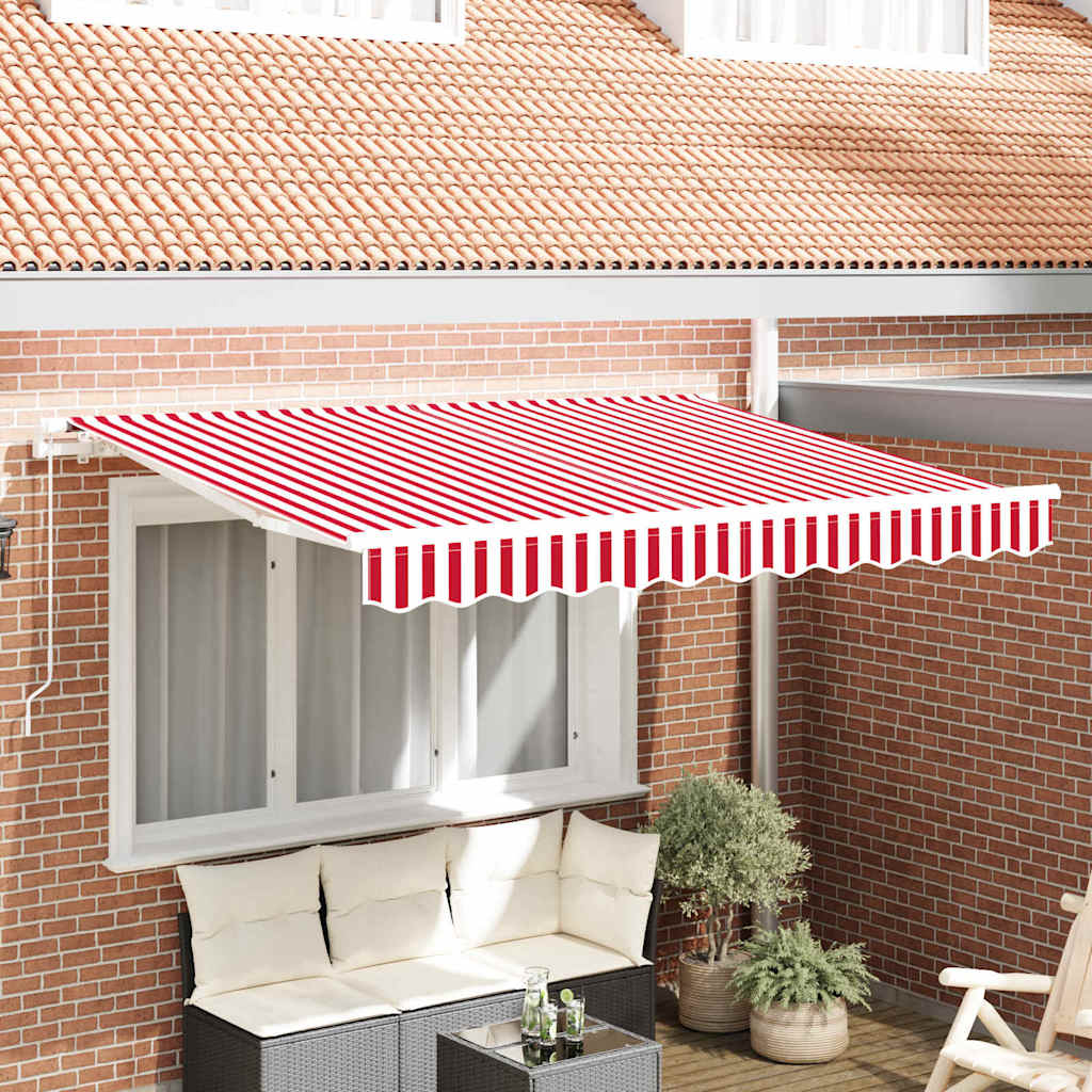 Awning Replacement Fabric Red and White 2.5 x 2 m Polyester