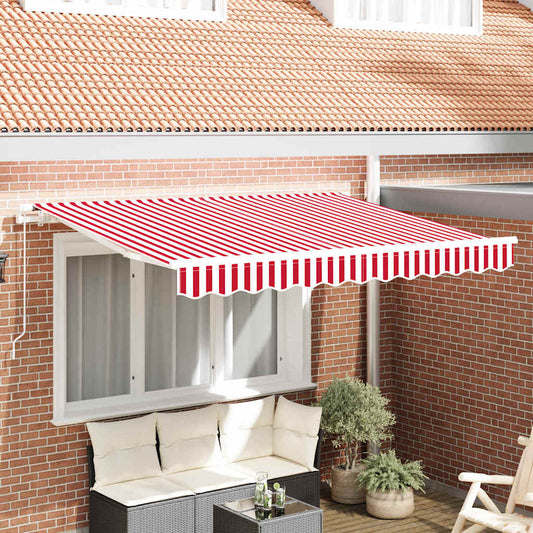 Awning Replacement Fabric Red and White 2.5 x 2 m Polyester
