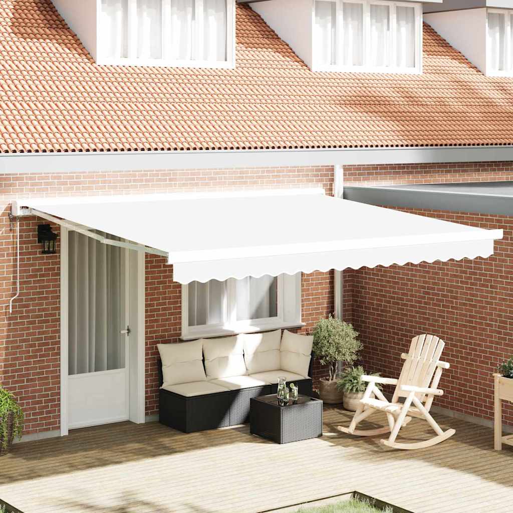 Awning Replacement Fabric White 4 x 3.5 m Polyester