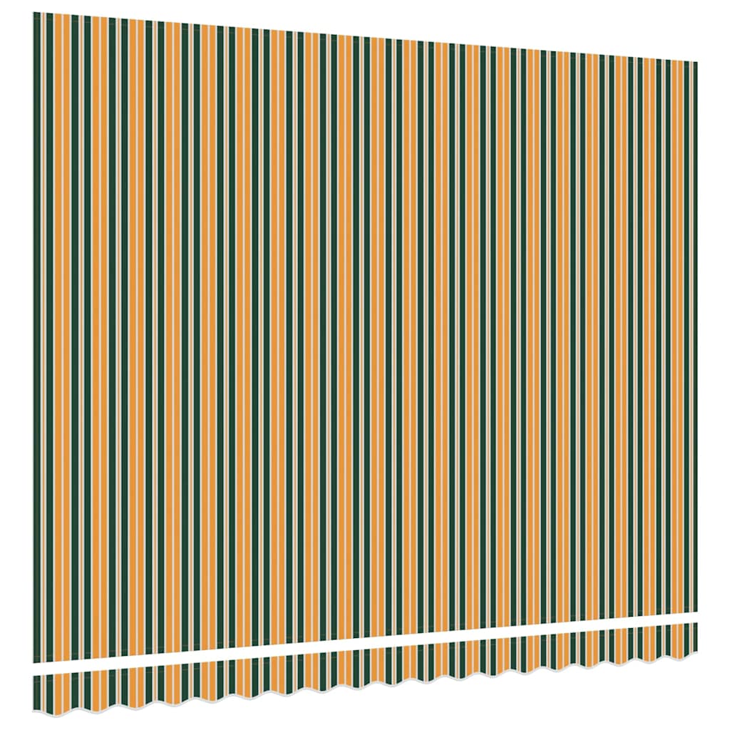 Awning Replacement Fabric Green and yellow 4 x 3.5 m Polyester