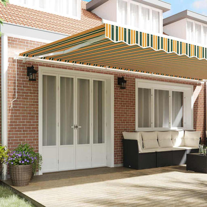 Awning Replacement Fabric Green and yellow 6 x 3 m Polyester