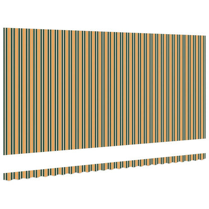 Awning Replacement Fabric Green and yellow 6 x 3.5 m Polyester
