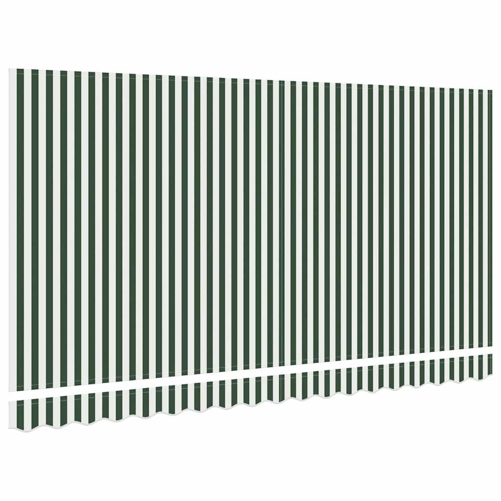 Awning Replacement Fabric Green and White 4 x 2 m Polyester