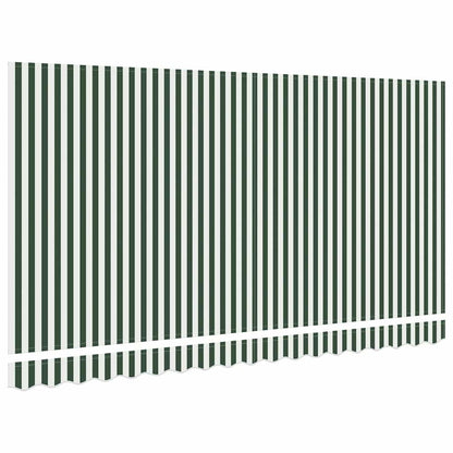 Awning Replacement Fabric Green and White 4 x 2 m Polyester