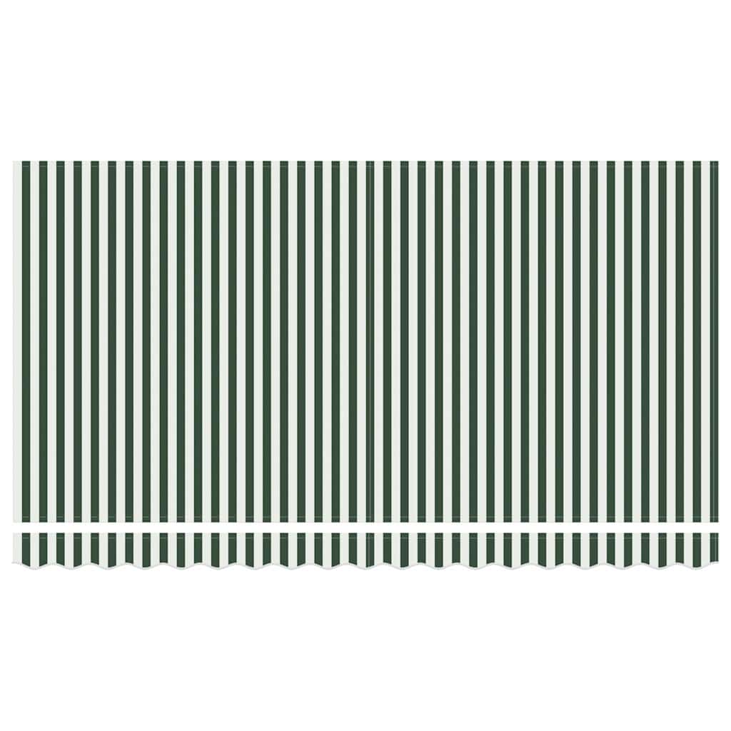 Awning Replacement Fabric Green and White 4 x 2 m Polyester