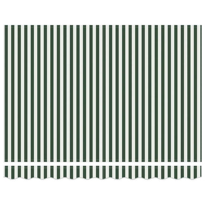Awning Replacement Fabric Green and White 3 x 2.5 m Polyester