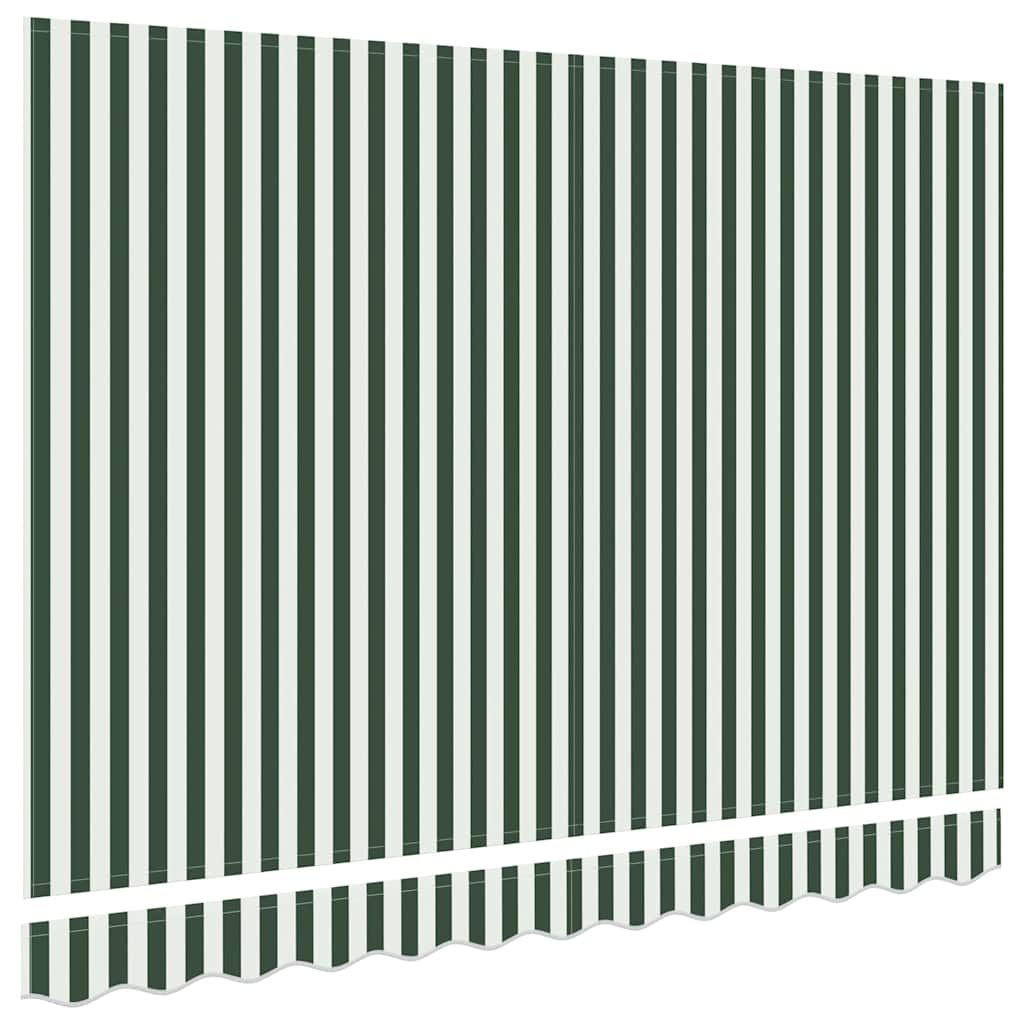 Awning Replacement Fabric Green and White 3.5 x 2.5 m Polyester