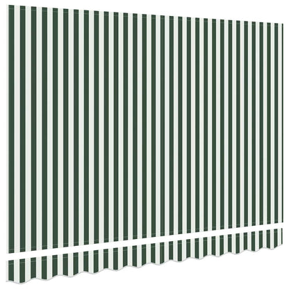 Awning Replacement Fabric Green and White 3.5 x 2.5 m Polyester