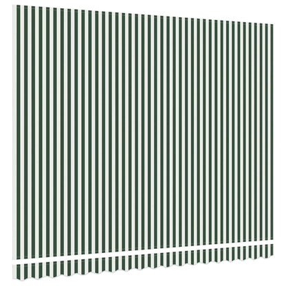 Awning Replacement Fabric Green and White 4 x 3.5 m Polyester