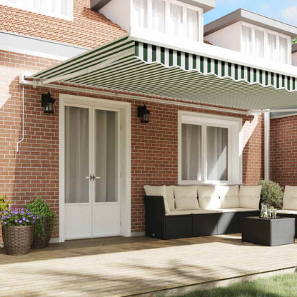 Awning Replacement Fabric Green and White 5 x 3 m Polyester