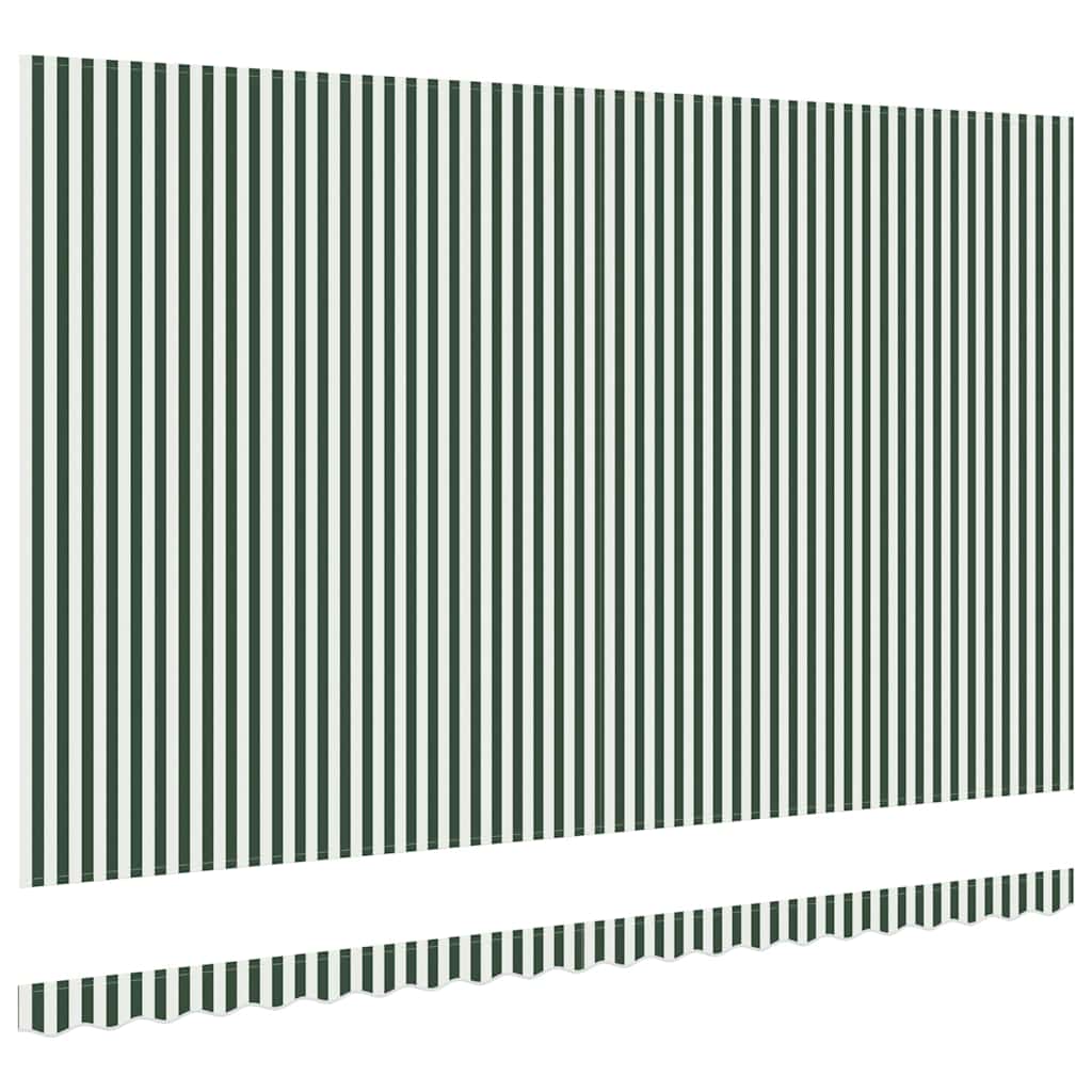 Awning Replacement Fabric Green and White 5 x 3 m Polyester