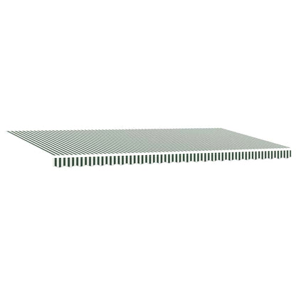 Awning Replacement Fabric Green and White 6 x 3 m Polyester