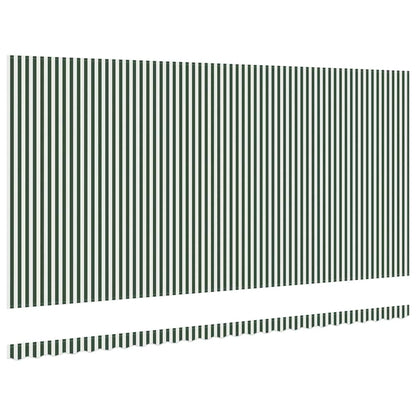 Awning Replacement Fabric Green and White 6 x 3 m Polyester