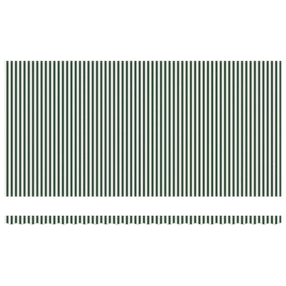 Awning Replacement Fabric Green and White 6 x 3 m Polyester