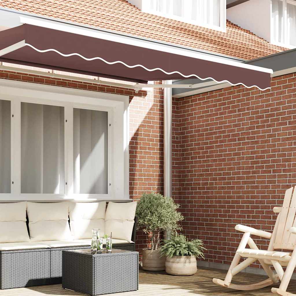 Awning Valance Replacement Brown Stripe 2.5 m Polyester